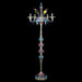 5 Lights Floor Lamp in Venetian Crystal with Ruby and Polychrome Finish