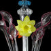 5 Lights Floor Lamp in Venetian Crystal with Ruby and Polychrome Finish