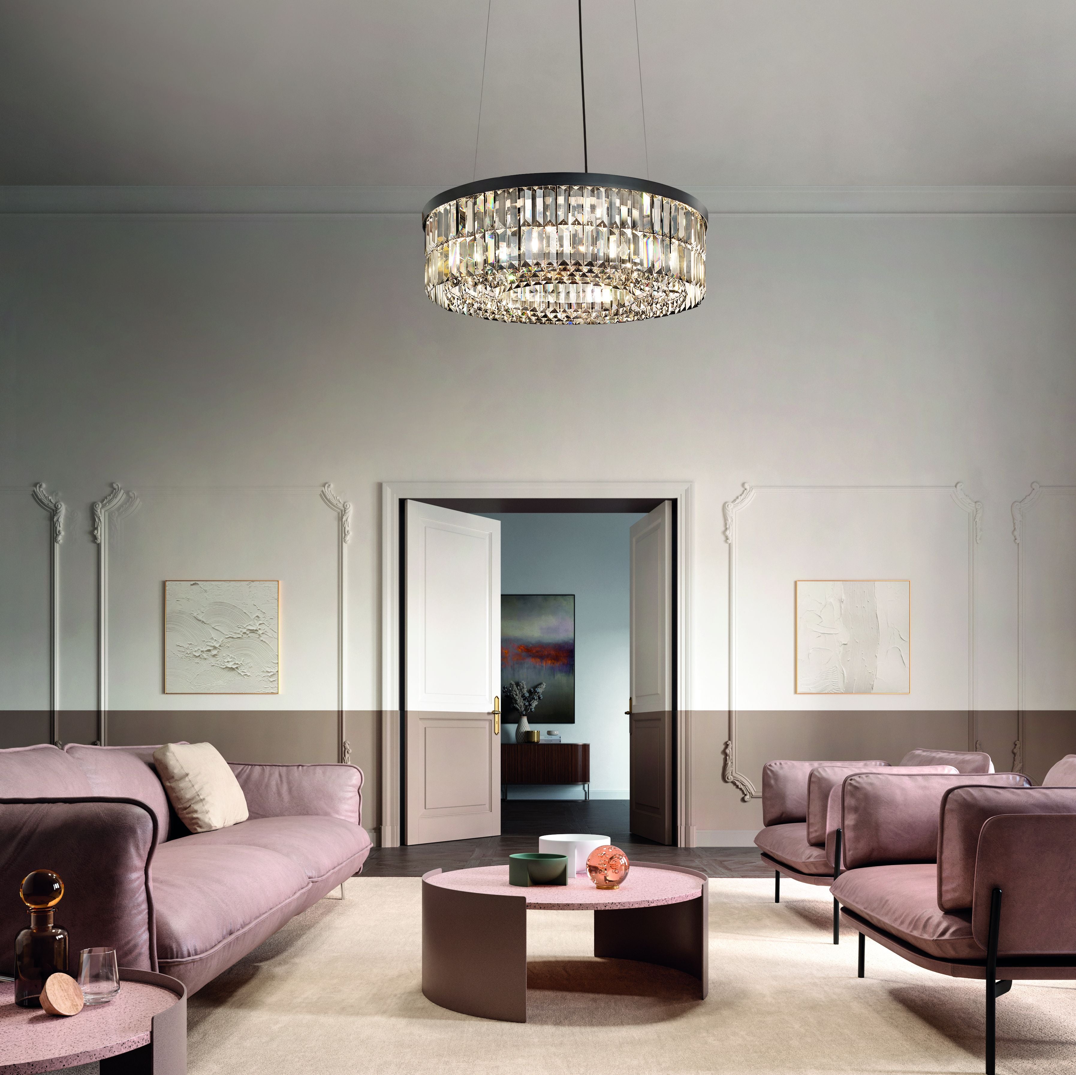 Masiero Palladio - Round Pendant or Flush Fittings