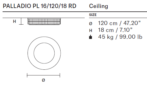 Masiero Palladio - Round Pendant or Flush Fittings