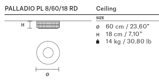 Masiero Palladio - Round Pendant or Flush Fittings