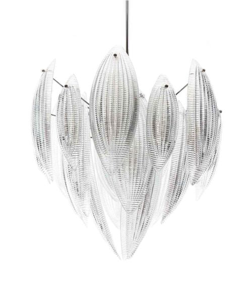 White 70S Style Gold And Silver Murano Glass Flush Ceiling Light