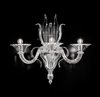 Hand-Blown Fine Venetian Traditional Wall Lamp | 3 arms