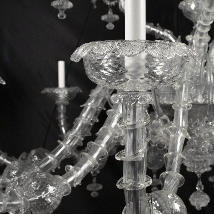 21 Lights Rezzonico Chandelier with 3 Tiers in Murano Crystal Glass