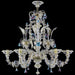 Rezzonico 6 Lights Murano Glass Chandelier with Gold and Polychrome Details