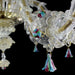 Rezzonico 6 Lights Murano Glass Chandelier with Gold and Polychrome Details