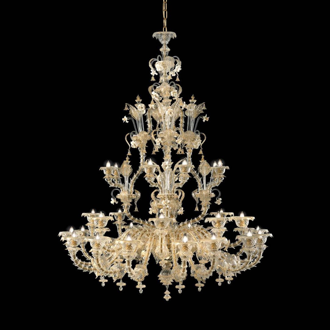 Milano 7 Light 120V Chandelier in Parchment Gold with Clear Radiance Crystal