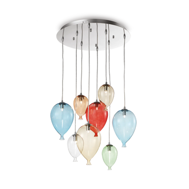 Rainbow Glass Balloon Cluster Ceiling Pendant