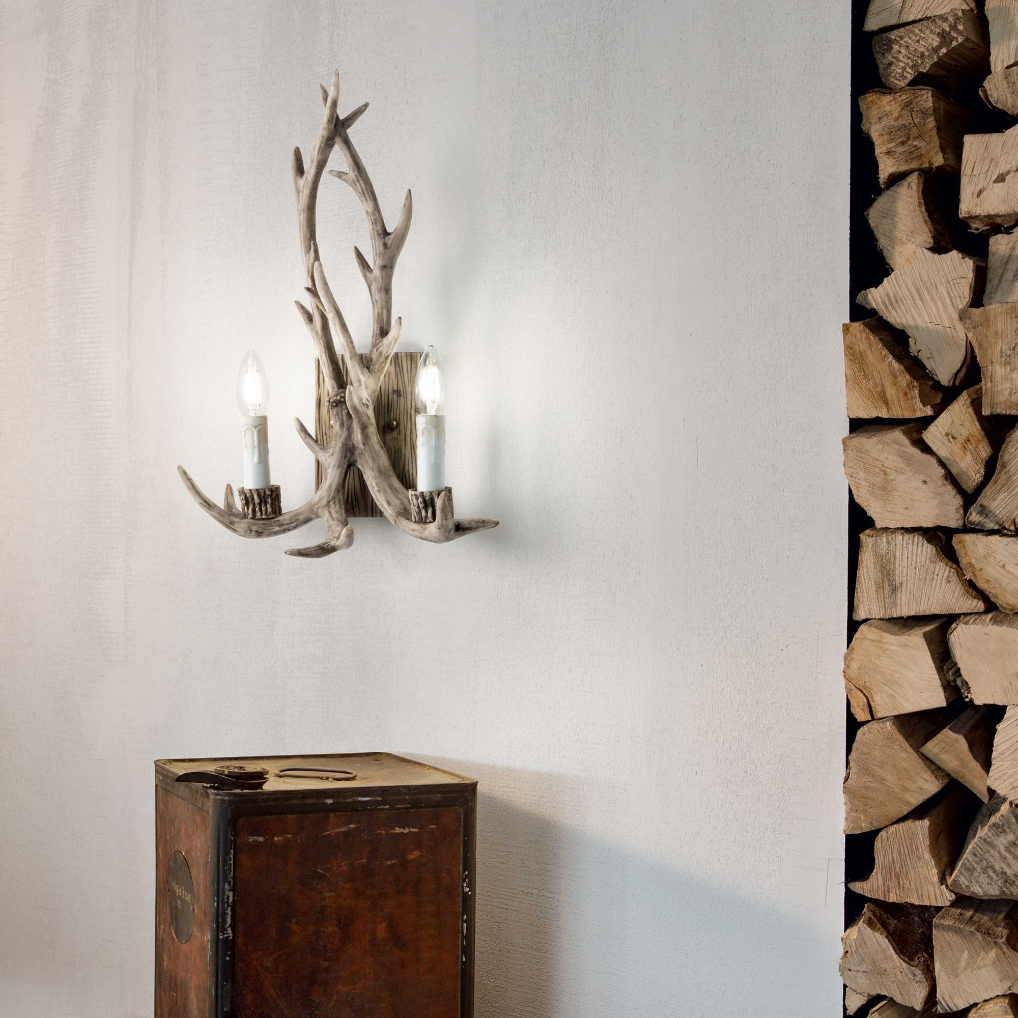 Rustic Metal Horn Wall Light Ideal Lux Chalet