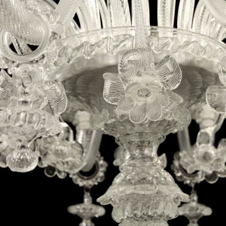 Rezzonico 18 Lights Murano Glass Chandelier with Classic Crest