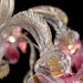 Murano Glass Chandelier with 6 Lights, Crystal, Gold, and Pink