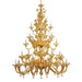 Triple-Tier Amber Glass Chandelier with 42 Lights