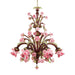 6 Light Amethyst Glass Chandelier with Floral Details