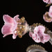 Artistic Glass Chandelier 6+3 Lights with Floral Pink Glass Elements