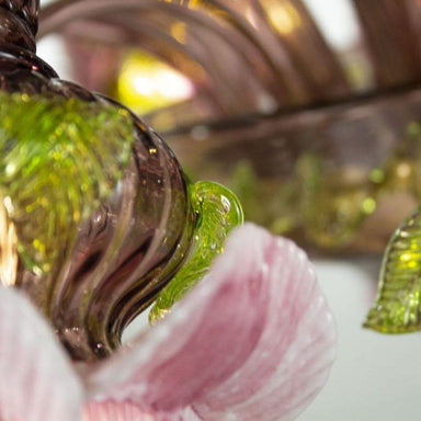 6+3 Light Handblown Glass Chandelier with Floral Details