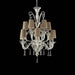 12 Lights Luxury Chandelier with Silver Leaf and Dove-Coloured Lampshades