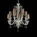 15 Lights Silver Leaf Chandelier with Dove-Coloured Lampshades