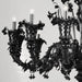 Elegant Multi Tier Black Murano Chandelier with 12 + 6 Lights