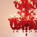 12+6 Lights Elegant Multi-Tier Chandelier in Red Murano Glass