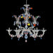 6+3 Lights Rezzonico Style Chandelier with Ruby and Blue Finish