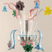 6+3 Lights Rezzonico Style Chandelier with Ruby and Blue Finish