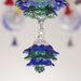 12 Lights Rezzonico Chandelier with Blue Trim and Floral Details