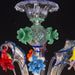 12 Lights Rezzonico Chandelier with Blue Trim and Floral Details