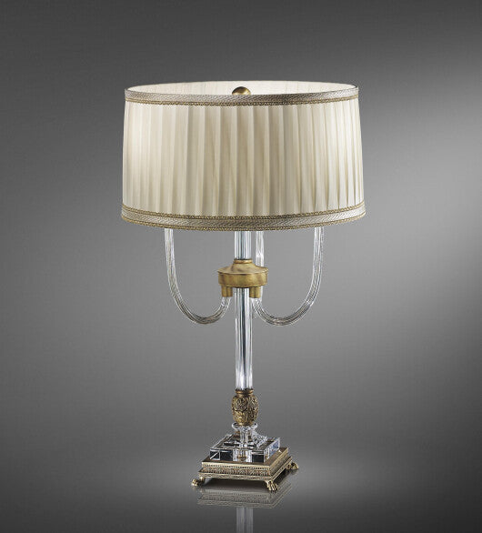 Classic Italian glass table lamp with white shade