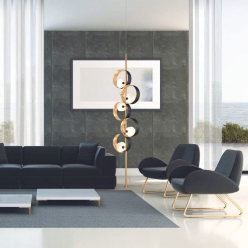 Modern Round Gold Metal Floor Lamp