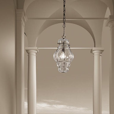 Hand-Blown Timeless Pendant Ceiling Lamp With One Diffuser And Murano Glass