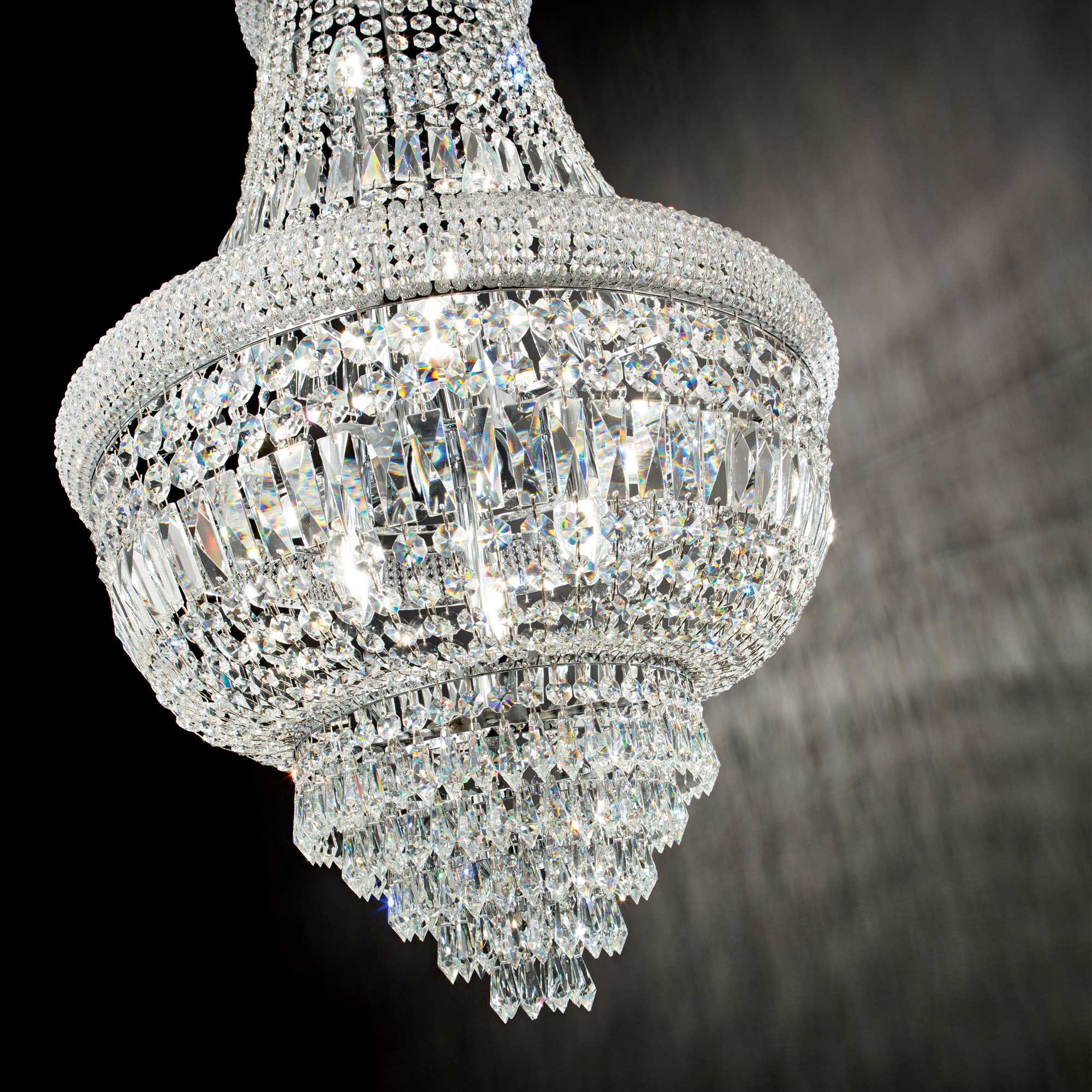 Traditional Chrome Crystal Pendant Light