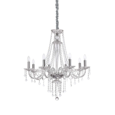 Traditional 8 Light Blown Glass Chandelier