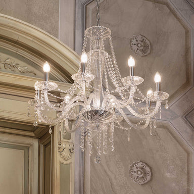 Traditional 8 Light Blown Glass Chandelier