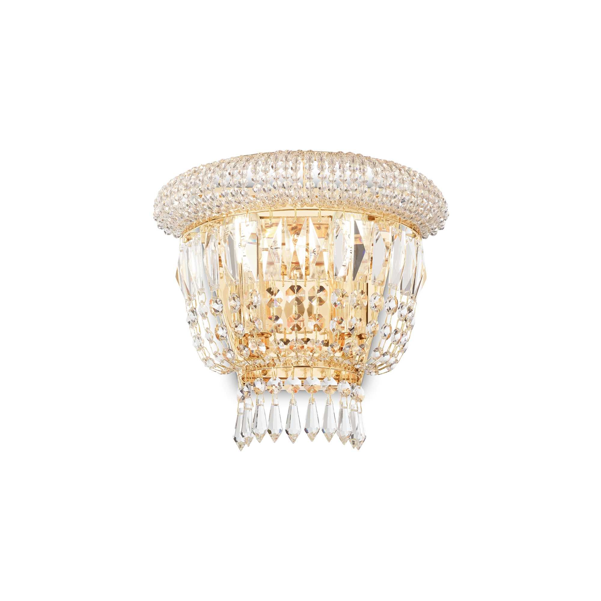 Traditional Brass Crystal Wall Light