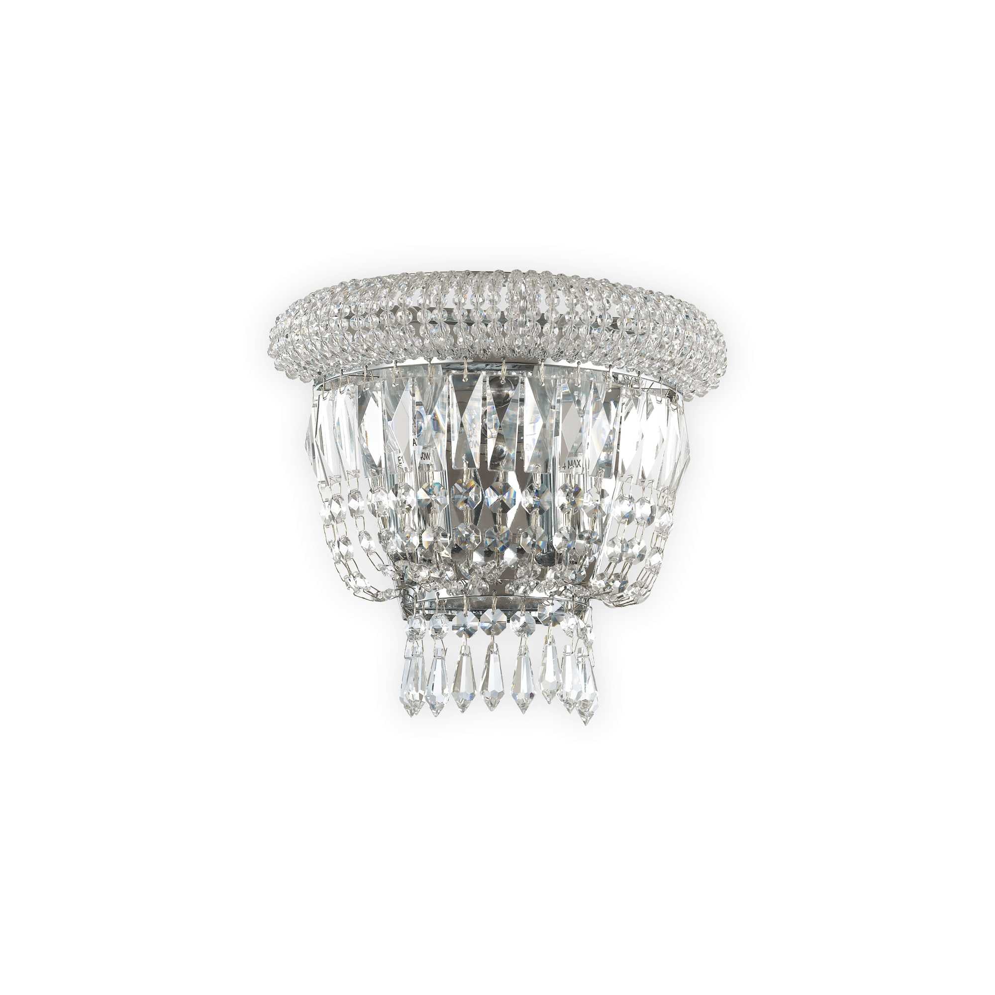 Traditional Chrome Crystal Wall Light