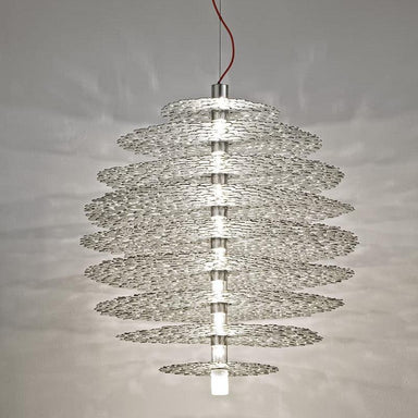 Tresor gold or silver plated disc ceiling pendant from Terzani