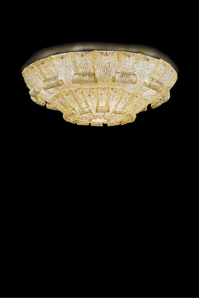 Handmade Embellished Contemporary Venetian Ceiling Lamp With Thirteen Lights And Murano Glass