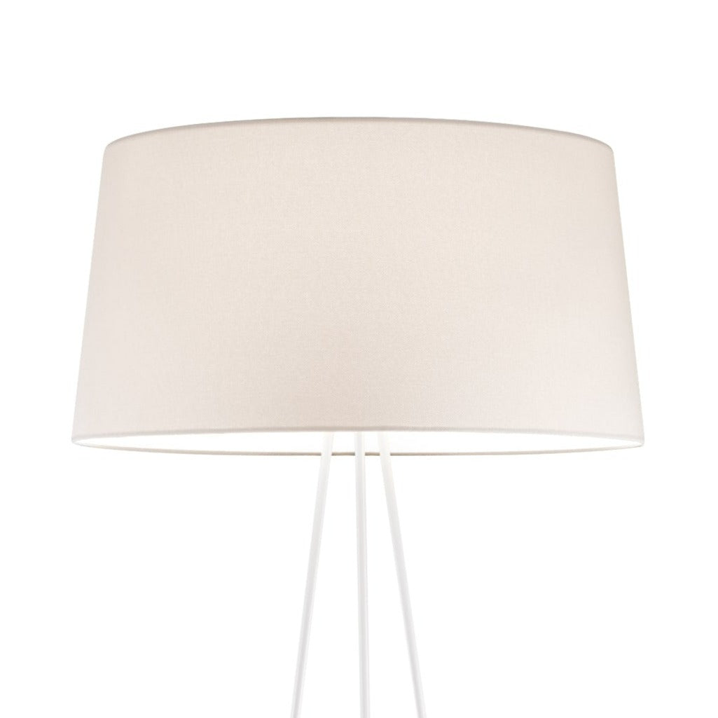 Tripod white ecru or mocha shade floor lamp by Kundalini