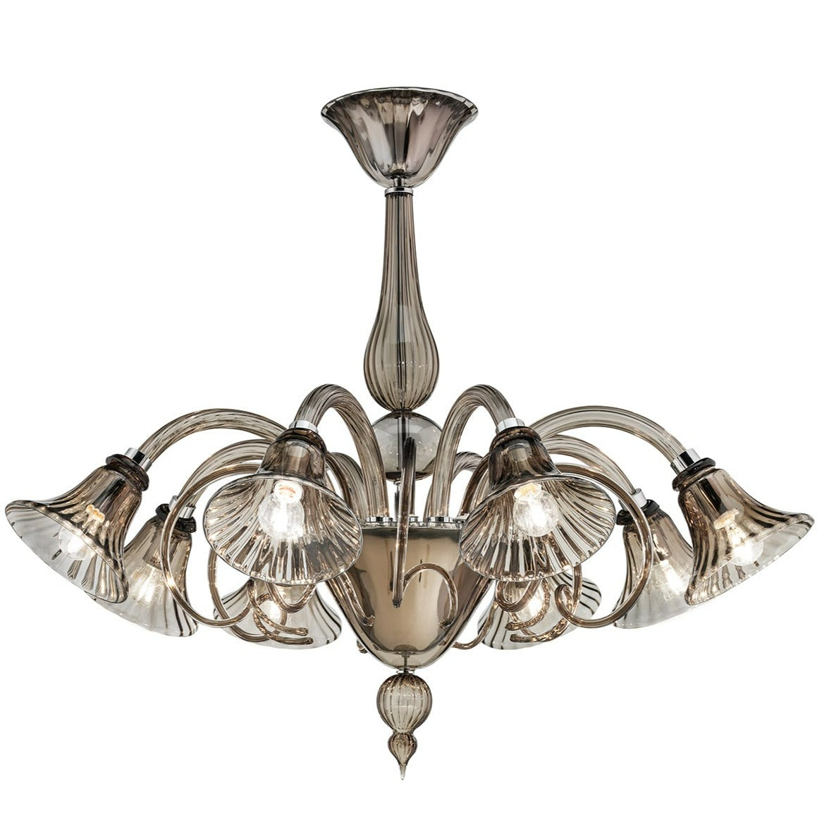 Handmade Elegant Venetian Ceiling Lamp With Eight Shades