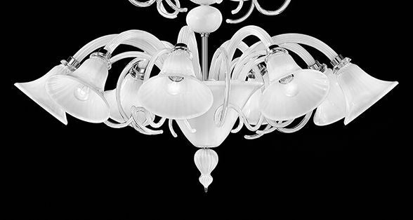 Handmade Elegant Venetian Ceiling Lamp With Eight Shades