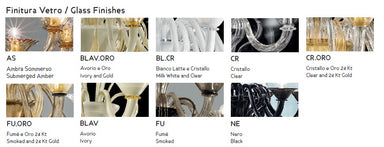 Hand-Blown Fine Venetian traditional Chandelier with eight shades and Murano Glass