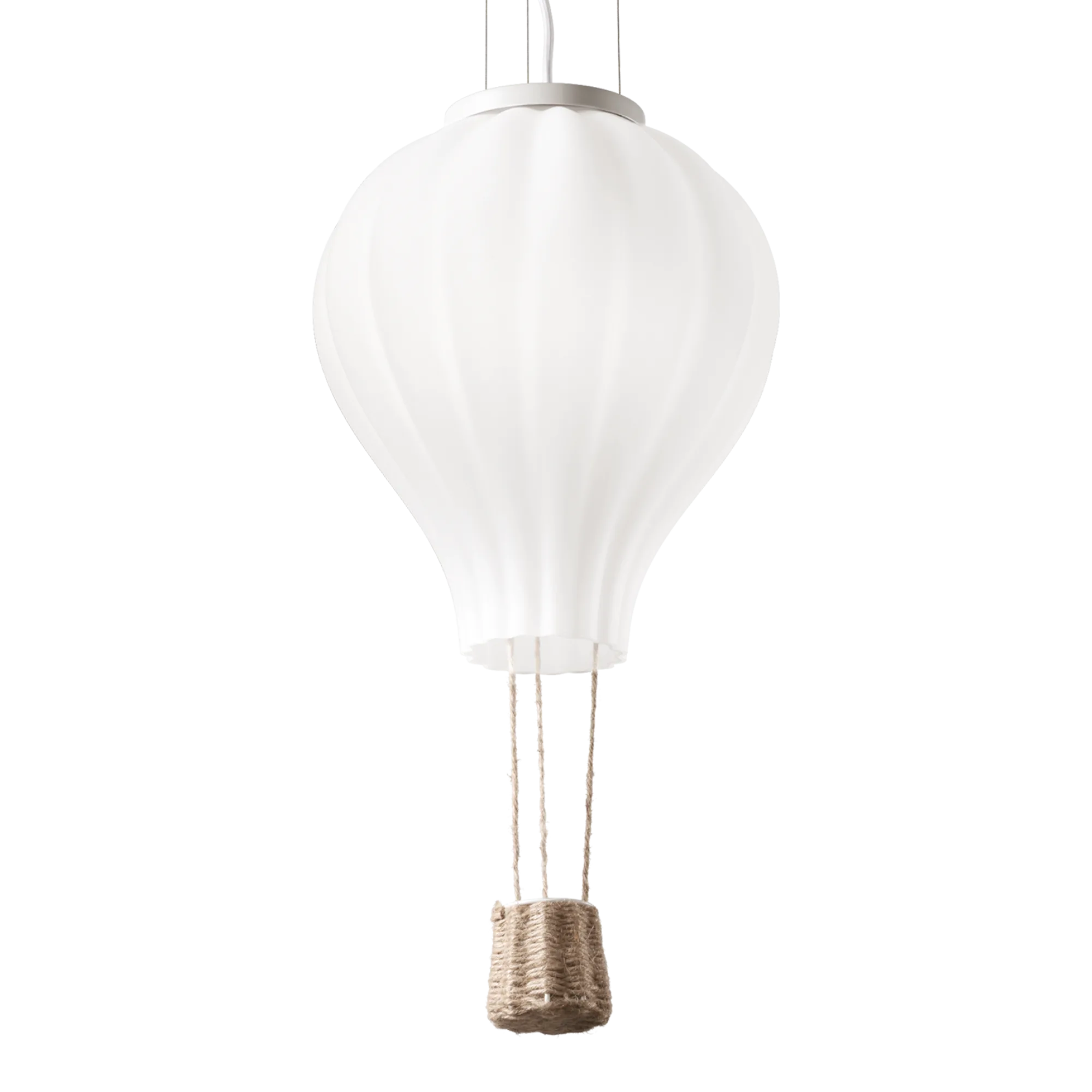 White hot air balloon Ideal Lux dream big pendant