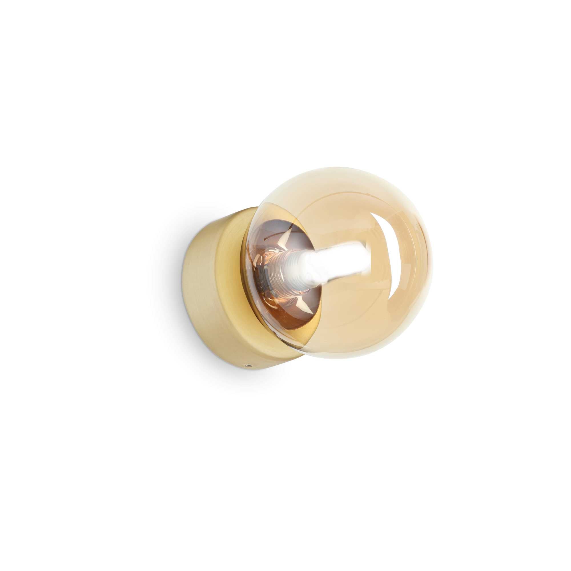 amber blown Ideal Lux glass wall light