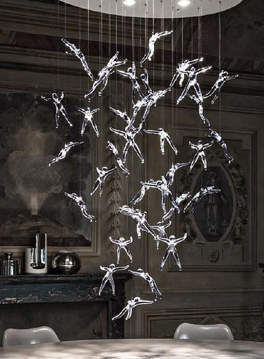 Angel Falls ceiling light by Terzani with 36 crystal angels