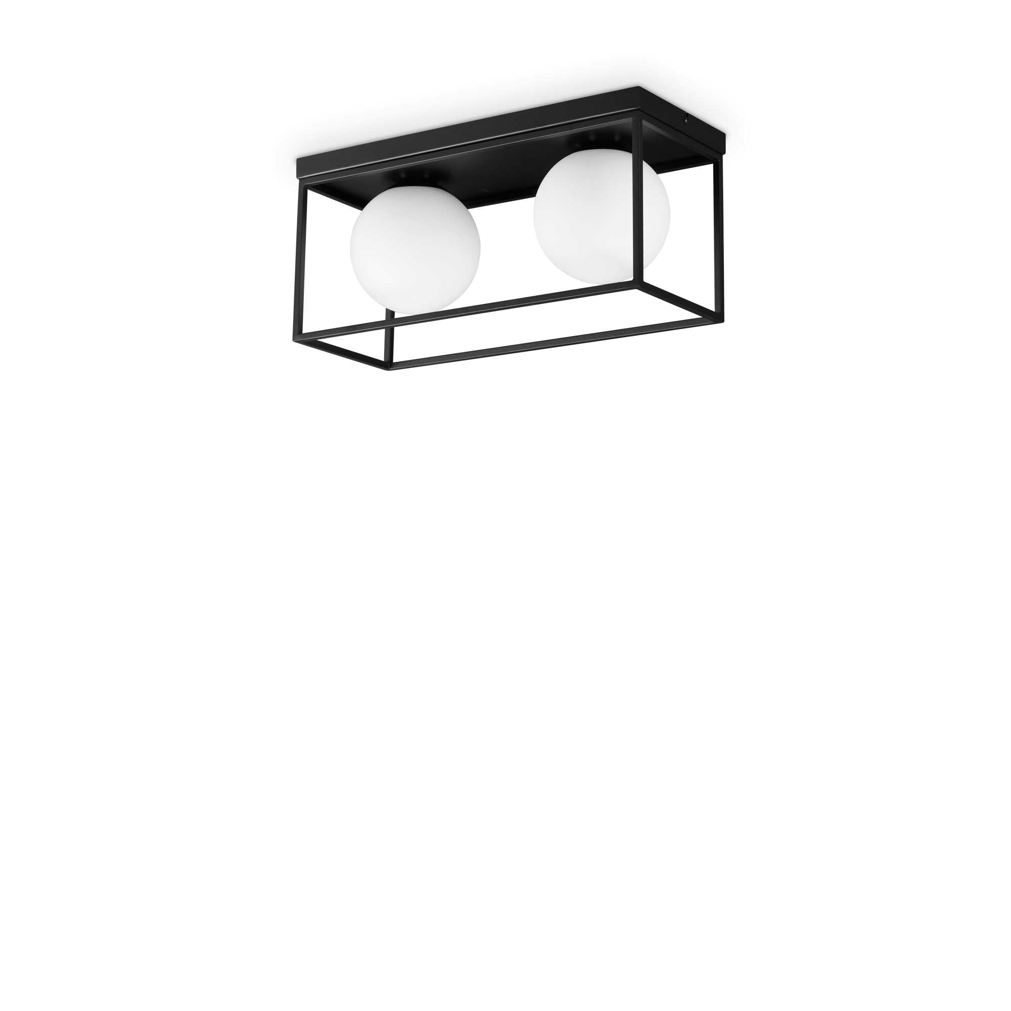 black 2 light Ideal Lux caged ceiling light