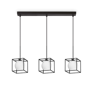 3 Light Individual Caged Metal Ceiling Pendant