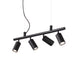 black modern metal 4 light spotlight pendant