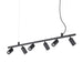 black 6 light spotlight ceiling pendant