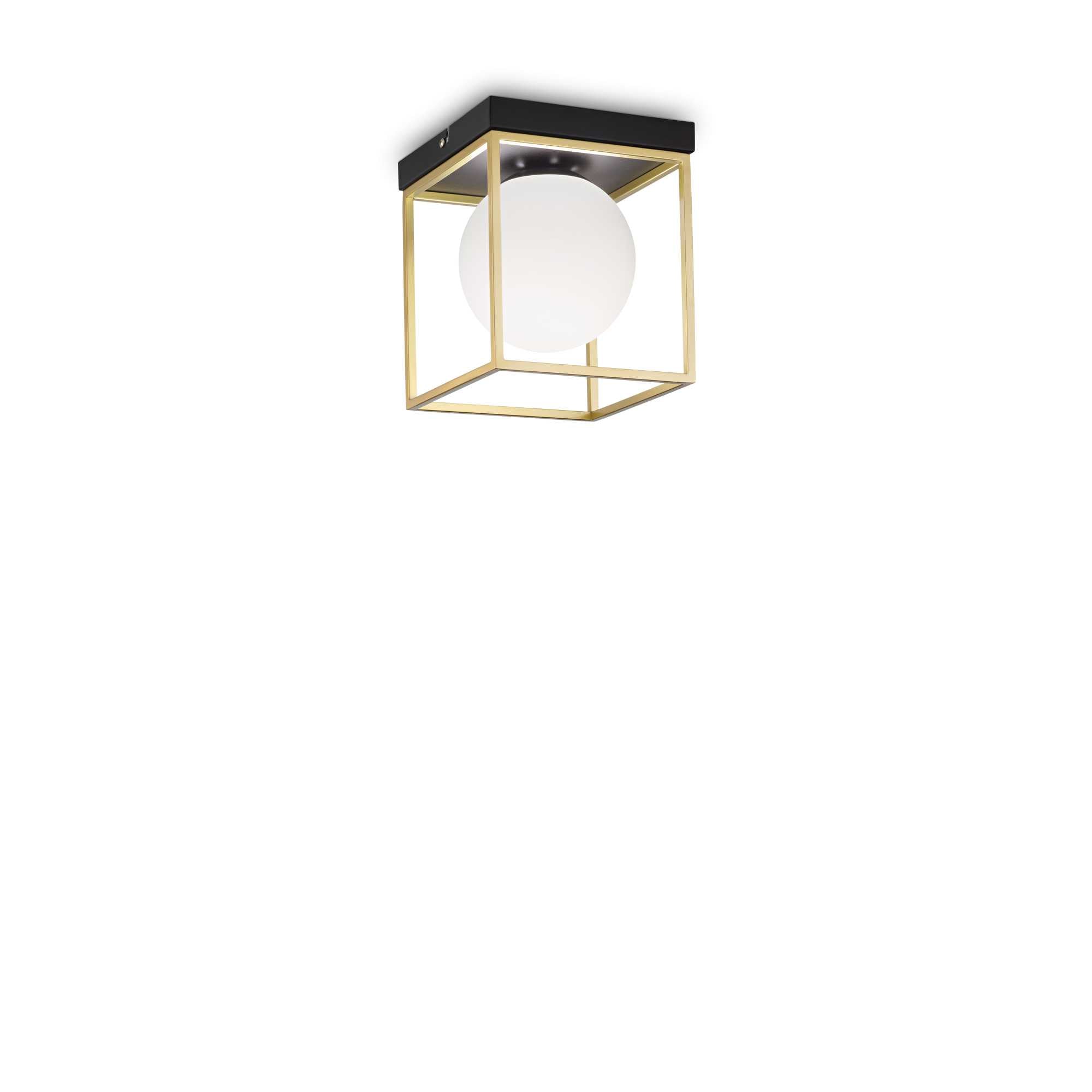 brass caged ceiling lamp