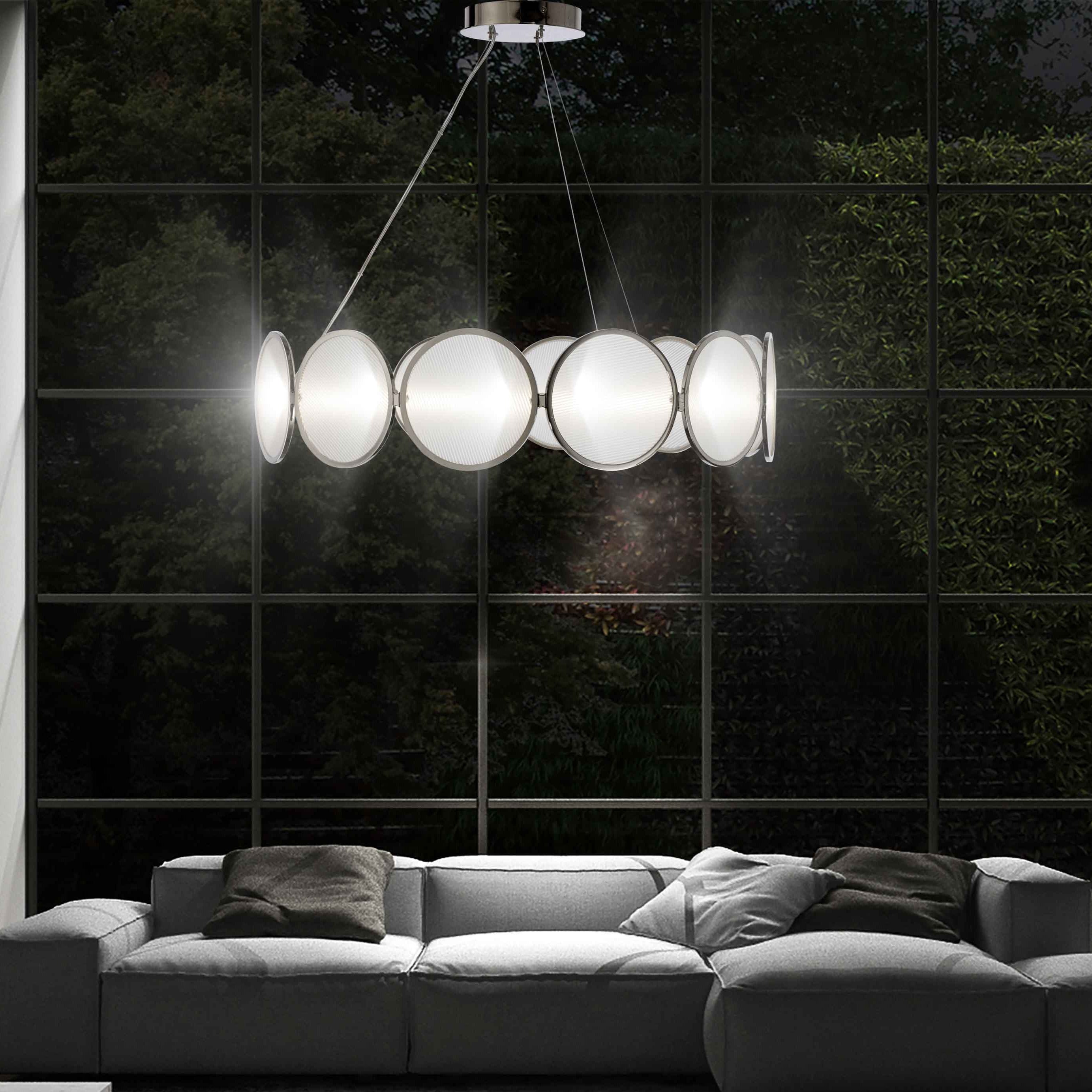 Modern Round Frosted Disc Chandelier | Limelight | Stil Lux | 21402